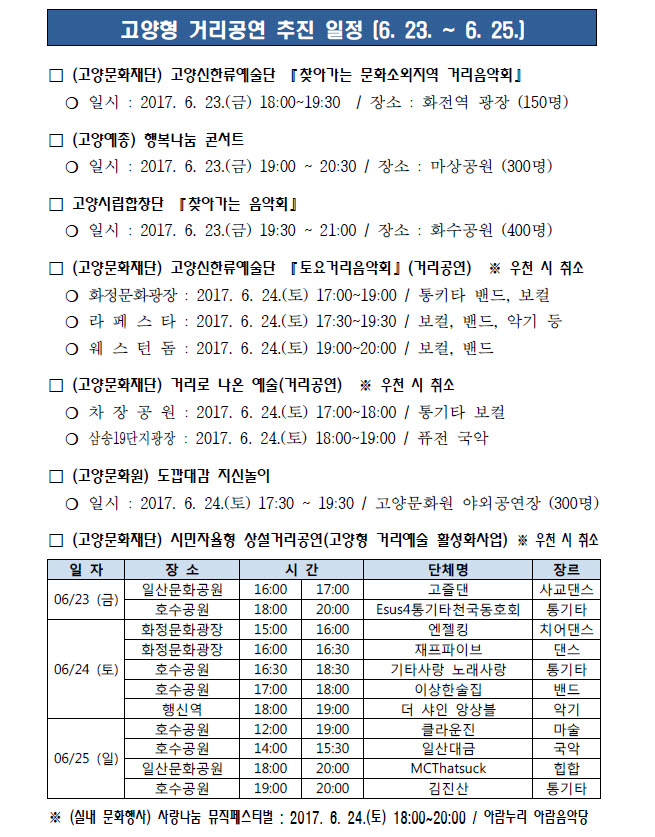 고양형 거리공연