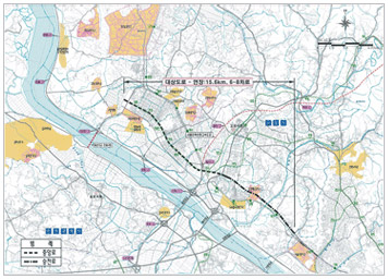고양축 BRT시스템 개통구간 지도