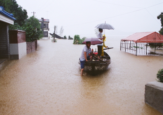 Flood damage in Hangang River and levee breach (1990-3)