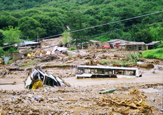 수해로 폐허가된 벽제동(1998년)