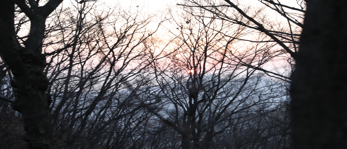 Sunset of Bukhansan Mountain Edge Seen from Yongamsa Temple Site