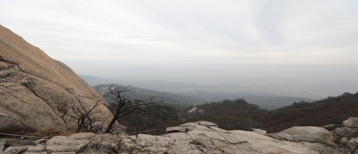 Goyang-si Seen from Bottom of Baegundae Peak