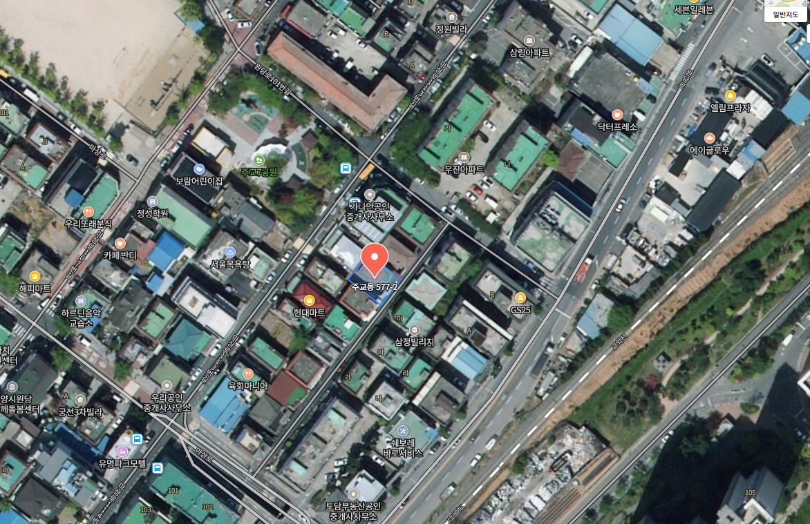 주교동 577-2번지 자율주택정비사업 위치도