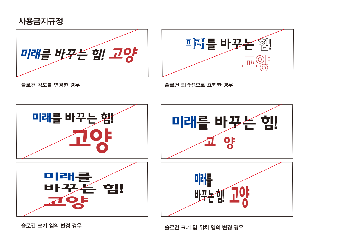고양특례시 시정 슬로건 변형금지 예시