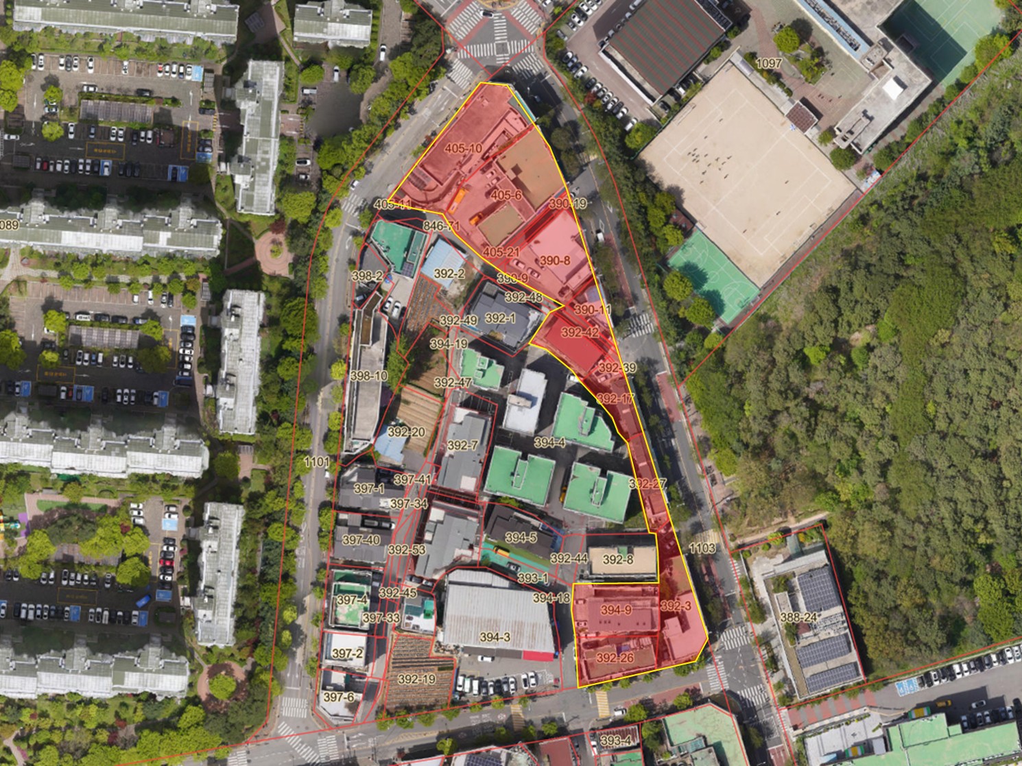 가좌마을 골목형상점가 구역도