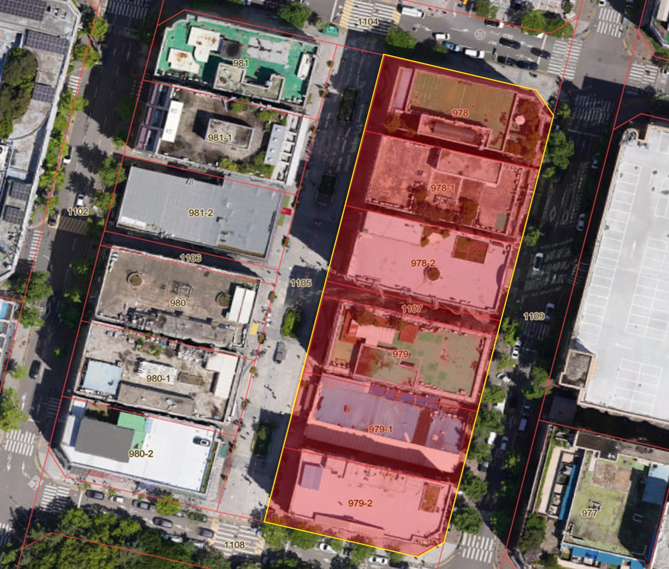 화정문화의거리 골목형상점가 구역도