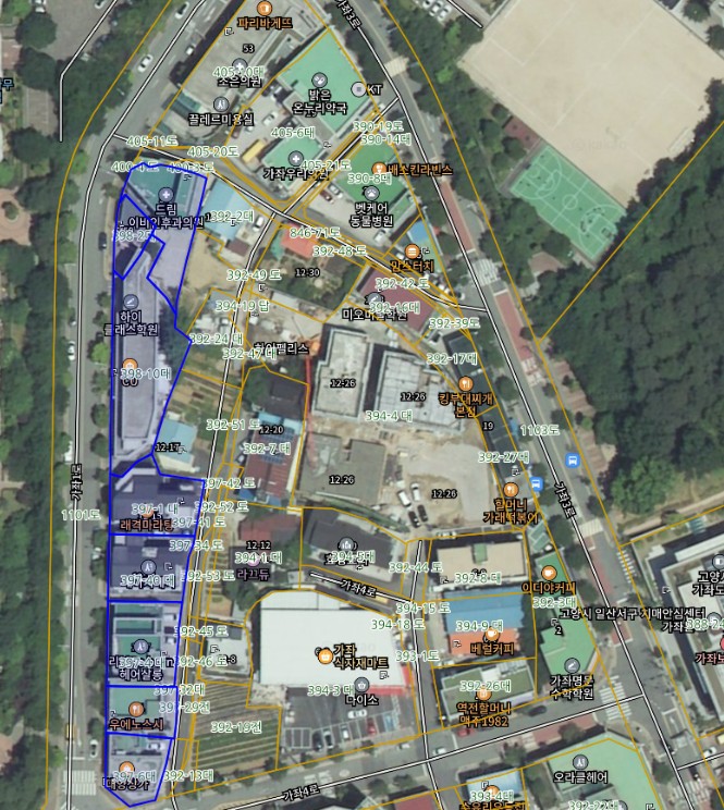 가좌동 골목형상점가 구역도