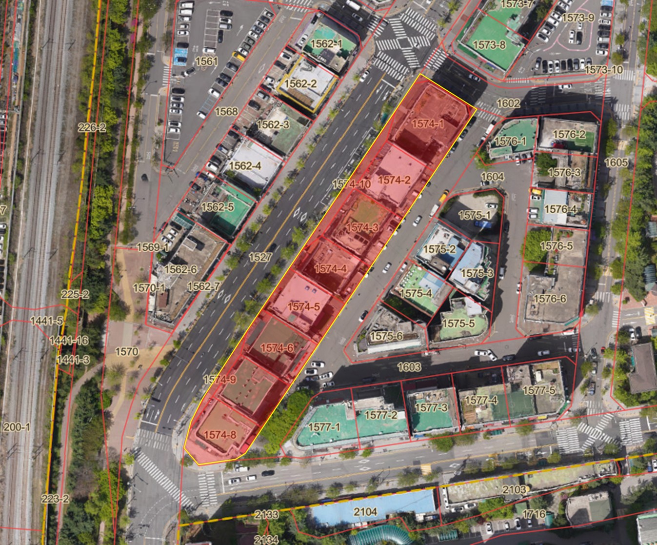 탄현온누리 골목형상점가 구역도