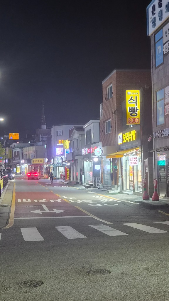 일산역 먹자골목 야간 거리 및 네온사인 전경